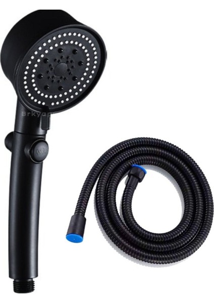 Turbo Siyah Duş Seti, 150CM Hortum ve Şık Tasarım
