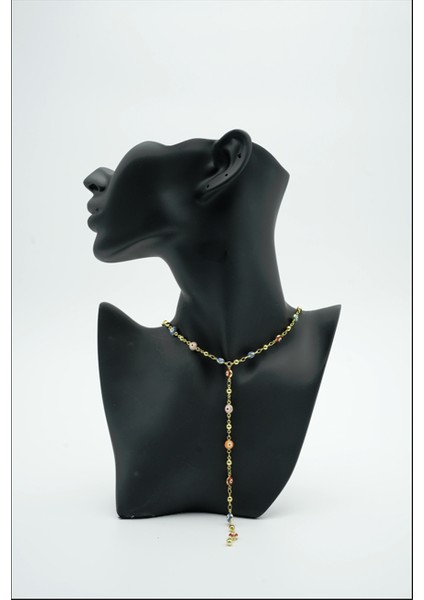 Renkli Nazar Boncuklu Şık Kadın Kolye fırsatları