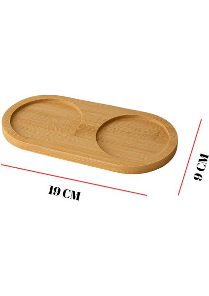 Bambu Yağdanlık Altlığı Çift Yuvalı 9X19 cm fiyatları
