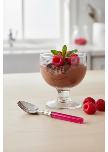 6 Lı Paslanmaz Çelik Pembe Tatlı Kaşığı Seti fiyatları