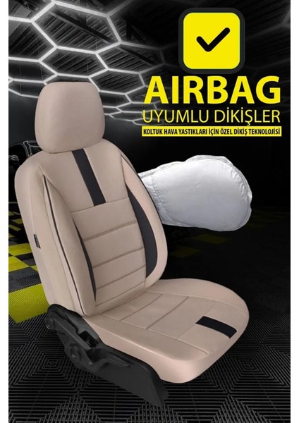 Toyota Corolla I (Facelift 2005) 2.0 (155 Hp) Cvt-I 2005 Uyumlu Tay Tüyü Serisi Bej Oto Kılıfı Tam Set