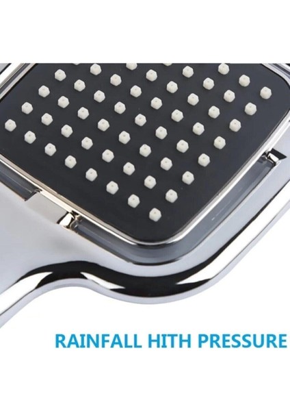 Siyah Kare Banyo Duş Seti, Hortum, Mafsal ve Başlık ile Modern Tasarım fırsatları