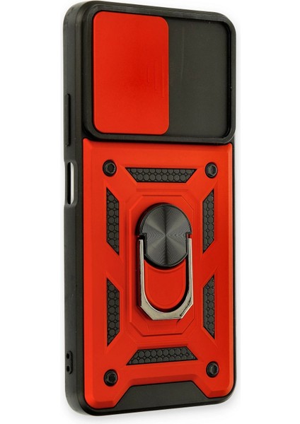 Zengezur Newface Xiaomi Poco M4 Pro 5g Kılıf Pars Lens Yüzüklü Silikon - Kırmızı fiyatları