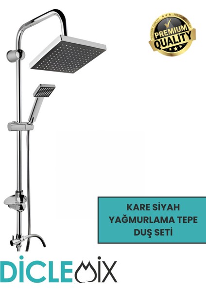 Gri Renkli Yağmurlama Tepe Duş Başlığı Seti, Şık ve Verimli Su Dağılımı