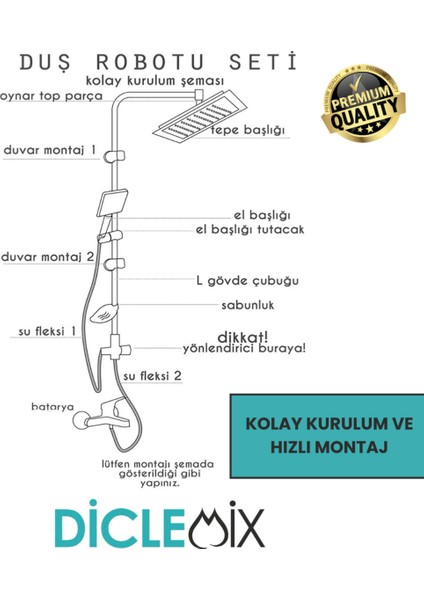 Gri Renkli Yağmurlama Tepe Duş Başlığı Seti, Şık ve Verimli Su Dağılımı modelleri