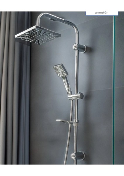 Gri Renkli Yağmurlama Duş Seti, Yüksek Kalite, Konforlu ve Şık Tasarım