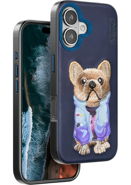 Zengezur Venco Iphone 16 Cute Desenli Kapak - Lacivert