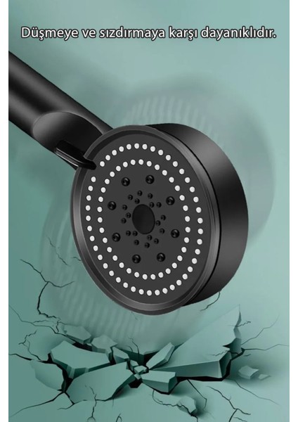 5 Fonksiyonlu Siyah Ayarlanabilir Su Tasarruflu Duş Başlığı modelleri