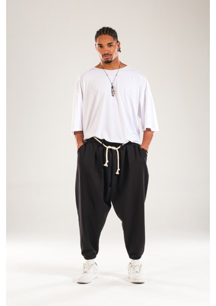Halat Kemerli Pileli Jogger Pantolon