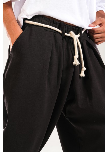 Halat Kemerli Pileli Jogger Pantolon indirimleri