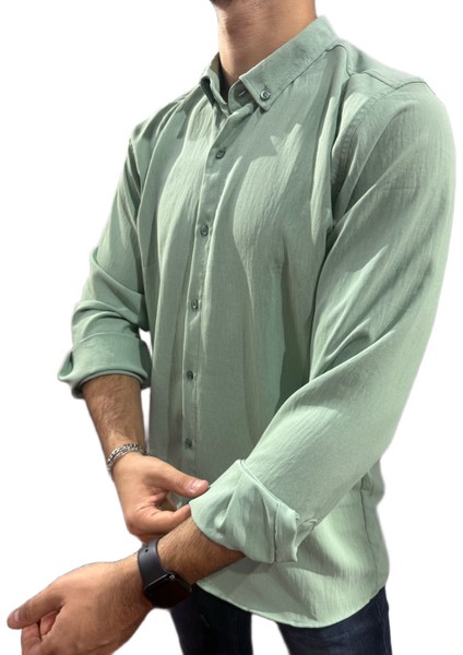 Oversize Ayrobin Yeşil Gömlek