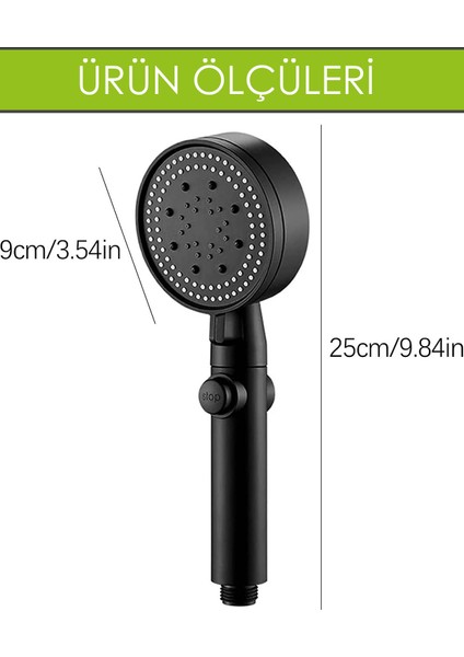 Yüksek Basınçlı Filtreli Metalik El Duşu, Banyo Için Şık ve Fonksiyonel Aksesuar modelleri