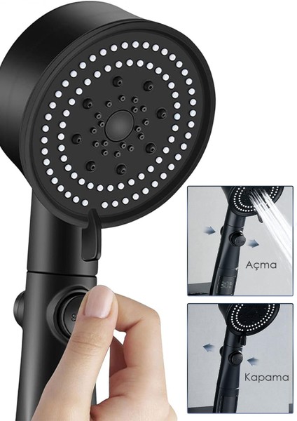 Yüksek Basınçlı Filtreli Metalik El Duşu, Banyo Için Şık ve Fonksiyonel Aksesuar indirimleri