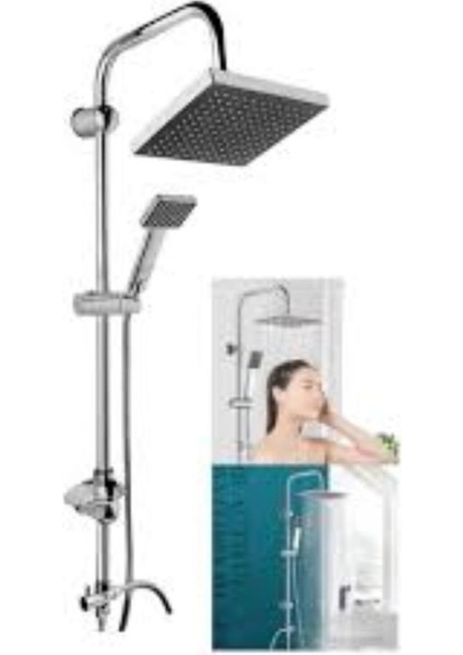 Gri Kare Duş Başlığı Seti, Şık ve Modern Tasarım, Dayanıklı ve Kullanışlı Ürün. modelleri