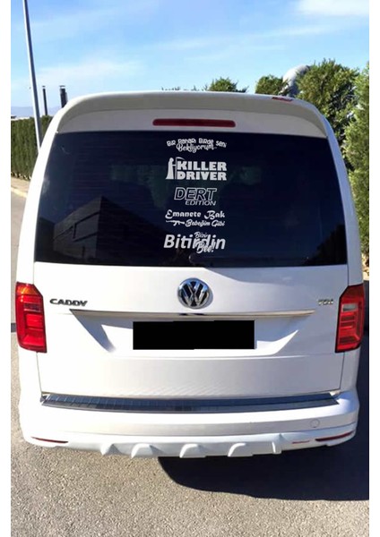 Oto Arka Cam Özel Yeni Sticker Model 54 Beyaz 40*20 cm fiyatları