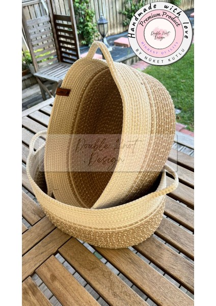 2li Organizer Tress Çok Amaçlı Düzenleyici Sepet Hasır Jüt Yılbaşı