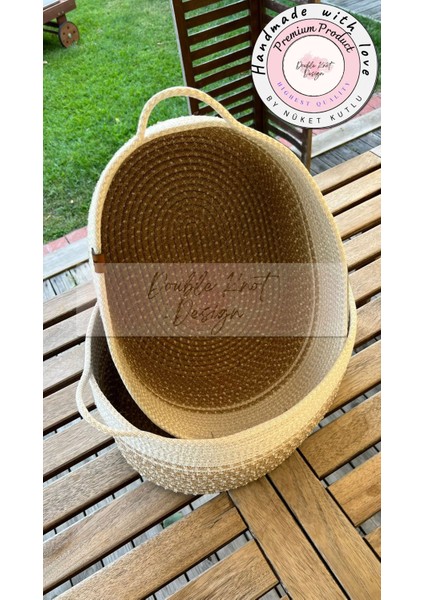 2li Organizer Tress Çok Amaçlı Düzenleyici Sepet Hasır Jüt Yılbaşı