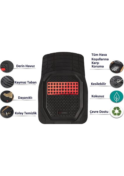 Fiat Albea 2004 4d Havuzlu Universal Paspas Kırmızı fırsatları
