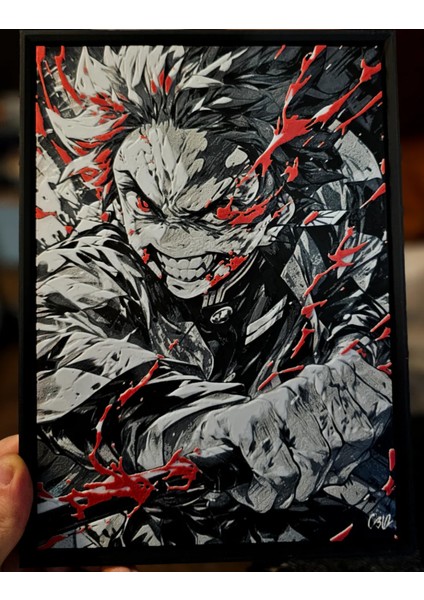 Tanjiro Kamado - Demon Slayer-2 Kabartmalı Tablo