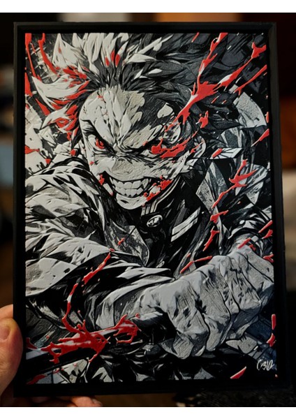 Tanjiro Kamado - Demon Slayer-2 Kabartmalı Tablo fiyatları