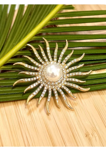 Incili Güneş Figürlü Broş fiyatları