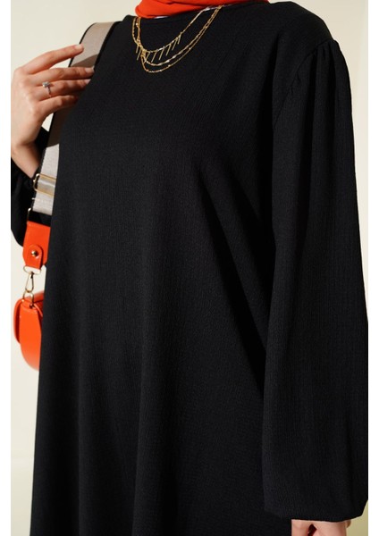 Kadın BDART Dokulu Uzun Kollu Tunik ve Geniş Paça Pantolon Seti Siyah fırsatları