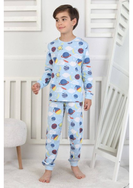 Gökyüzü Temalı Erkek Çocuk Pijama Takımı