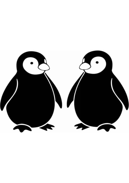 Sevimli Penguen Özel Yeni Sticker 2 Parça Beyaz 12*16 cm fiyatları