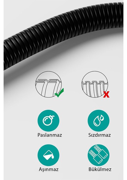 Siyah 1.5 M Duş Hortumu, Tüm Başlıklarla Uyum Sağlayan Bağlantı Aksesuarı fırsatları