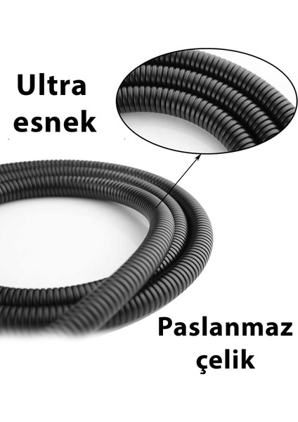 Siyah 1.5 M Duş Hortumu, Tüm Başlıklarla Uyum Sağlayan Bağlantı Aksesuarı