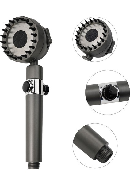 Çok Fonksiyonlu Ayarlanabilir Filtreli Krom Duş Başlığı, Masaj ve Arıtma Özellikli