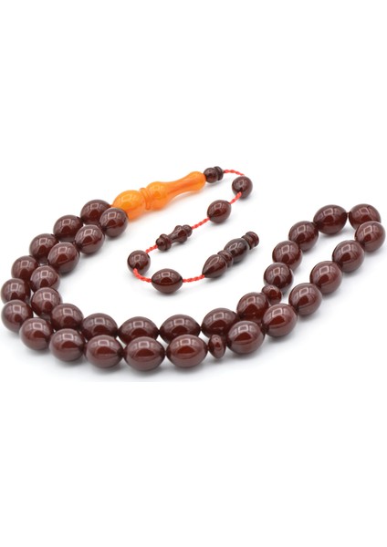 Usta Işi Beyzi Tıraşlı Imameli Vişne Rengi Sıkma Kehribar Tesbih fiyatları