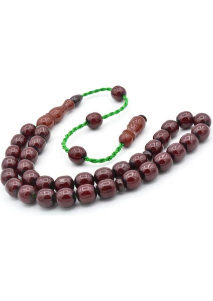 Usta Işi Sistemli Küre Kesim Çubuk Malzeme Kırmızı Sıkma Kehribar Tesbih 131 fiyatları