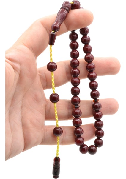 Usta Işi Sistemli Küre Kesim Çubuk Malzeme Sıkma Kehribar Tesbih 092 modelleri