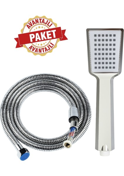 Çok Fonksiyonlu Krom El Duş Başlığı ve Hortum Seti, Yüksek Basınçlı Tazyikli Su