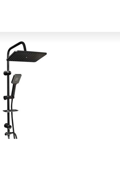 Mat Siyah Büyük Kare Duş Başlığı ve Batarya Seti, Şık Tasarım ve Rahat Kullanım modelleri