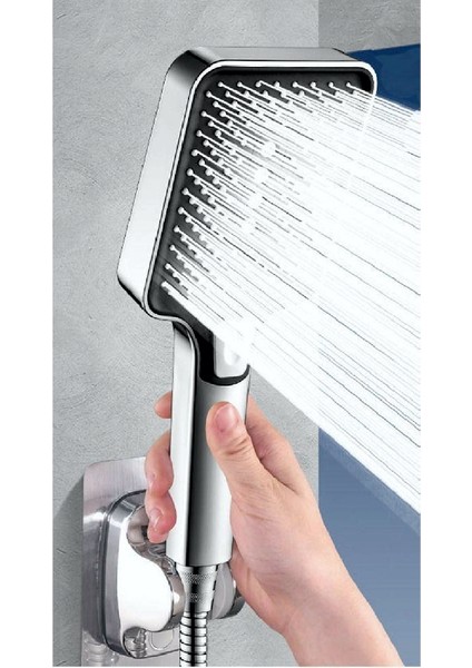 3 Fonksiyon Dikdörtgen Duş Başlığı, Rahat Kullanım ve Tüm Hortumlara Uyumlu fırsatları