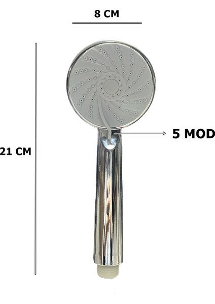 5 Fonksiyonlu Krom Duş Başlığı ve 1,5 M Örgülü Hortumlu Set fırsatları