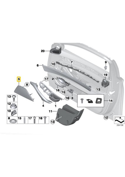 Bmw 5 Serisi F10 F11 2010-2016 Hoparlör Kapağı Siyah Ön Sol fırsatları