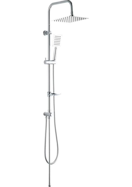 Renkli Kolonlu Duş Seti, Slim Çelik Başlık, Modern ve Şık Tasarım KDS101