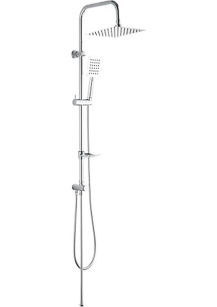 Renkli Kolonlu Duş Seti, Slim Çelik Başlık, Modern ve Şık Tasarım KDS101