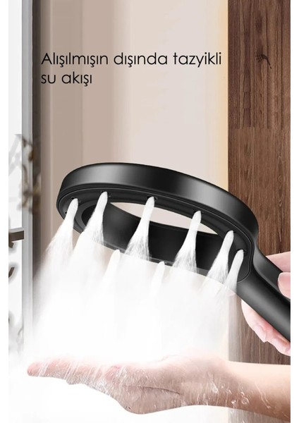 Siyah El Duşu ve Hortum Seti, Yapışkan Mafsal ile Kolay Kurulum modelleri