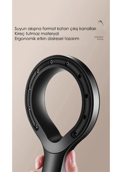 Siyah El Duşu ve Hortum Seti, Yapışkan Mafsal ile Kolay Kurulum indirimleri