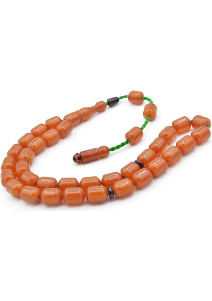 Usta Işi Sistemli Fıçı Kesim Çubuk Malzeme Turuncu Sıkma Kehribar Tesbih 130 fiyatları