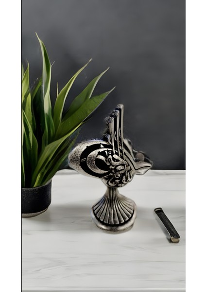 Osmanlı Tuğra Figürü Besmele Gümüş Eskitme polyester Figür fiyatları