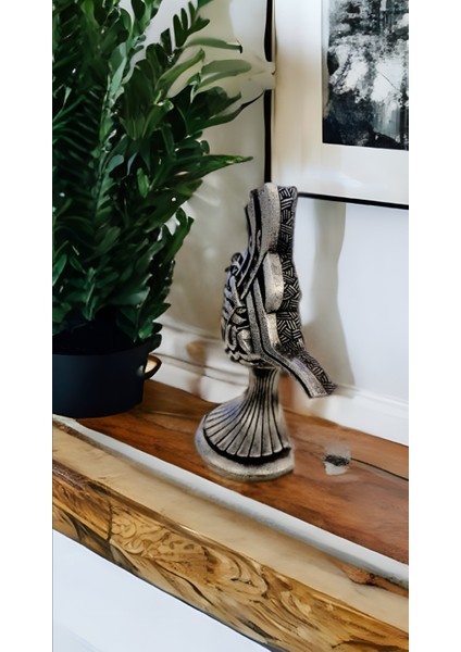 Osmanlı Tuğra Figürü Besmele Gümüş Eskitme polyester Figür modelleri