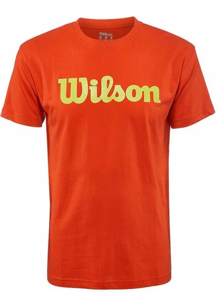 M Script Logo Cotton Turuncu Erkek Tenis T-Shirt