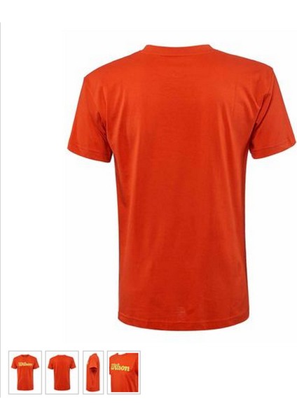 M Script Logo Cotton Turuncu Erkek Tenis T-Shirt fırsatları