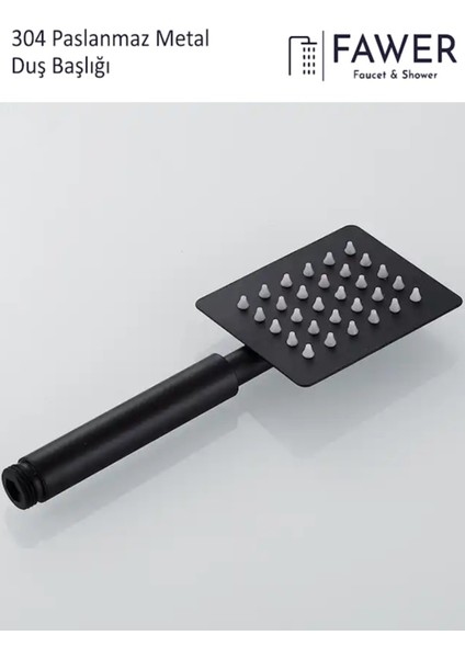 Şık Siyah Paslanmaz El Duşu, Modern ve Dayanıklı Tasarım