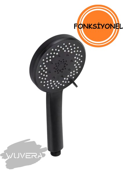 Şık Siyah Fonksiyonlu Duş Başlığı ve Fıskiyesi Seti modelleri